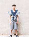 Karategi Denim Short Kimono