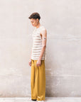 Recycled polyester Wide Pants - Black/Olive/Ocra Newlife