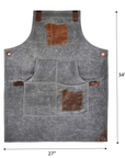 Fremont Leather Canvas Utility Apron for Work & Craft