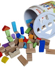 Colourful Wooden Building Blocks Set