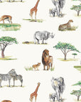 Safari Animals Watercolour Wallpaper - Children's Bedroom & Nursery