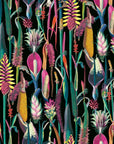Botanical black velvet cone lampshade, extra tall lampshade