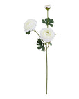 Pure White Ranunculus Artificial Flower Stem