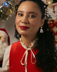 Vintage Christmas Tree Hoop Earrings