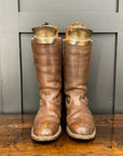 WWII Military Brown Leather Flying Army Boots with Boot Trees Jack Boots
