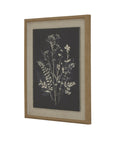 Linen Botanical Wall Art with Beaded Frame