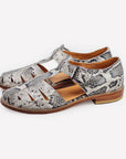 Handmade Snake Print Leather Fisherman Sandals – Stylish & Sustainable by Daz Studio at www.brixbailey.com