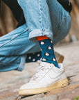 Navy Penguin Bamboo Socks