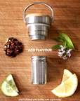 Premium Arctic Bottle, double-wall vacuum-insulated stainless steel water bottle, eco-friendly bamboo lid, keeps drinks hot or cold, leak-proof, biodegradable packaging by Arcticus at brixbailey.com