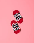 Floral spring socks for women, 4 pairs with petal designs, premium cotton blend, comfortable and stylish by Body and I at brixbailey.com