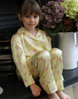 Amelie Lemonade Butterfly Girls Silk Pyjama Set