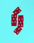 Novelty party socks with glasses and mustache, premium cotton-rich holiday socks, trending best-selling quirky gift by Body and I at brixbailey.com