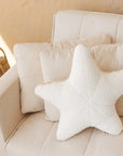 Luxury Ecru Boucle Throw Pillows for Sofa and Bed, Soft Chunky Knit, Scandinavian Style Home Decor, Premium Polyester Nursery Cushion by Minicamp at brixbailey.com