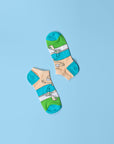 Cartoon socks 4 pack, colorful fun designs, premium cotton blend, mens size 40-45, stylish trending novelty socks by Body and I at brixbailey.com