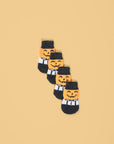 Premium non-slip dog socks, paw protectors for clean dry paws, pack of 3 with pumpkin sneakers love heart designs by Body and I at brixbailey.com
