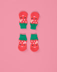Luxury non-slip dog socks, paw protectors for clean dry paws, best-selling strawberry pet socks, cotton blend traction socks for hardwood floors by Body and I at brixbailey.com