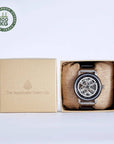 Luxury Banyan mens wooden watch, handcrafted from recycled Chacate Preto wood, premium mechanical movement, sustainable eco-friendly timepiece by The Sustainable Watch Company at brixbailey.com
