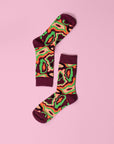 Luxury autumn color swirl socks for men, premium cotton blend fashion socks, stylish statement socks, best-selling trendy socks by Body and I at brixbailey.com