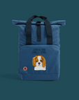 The Royal Companion: Sustainable Backpack Featuring Your Cavalier Shadow with Attitude