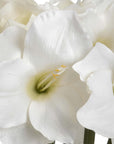 Lifelike white artificial amaryllis arrangement with 2 blooms and 1 bud, 81cm tall plastic floral decor for tabletops by sostter at brixbailey.com