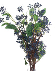 Handcrafted indigo berry stems with deep blue hues, perfect for vases or centerpieces, 80cm tall, realistic plastic texture. by sostter at brixbailey.com