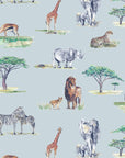 Safari Animals Watercolour Wallpaper - Children's Bedroom & Nursery