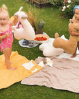 Double-Sided Baby Blanket with Detachable Bunny Toy - Cozy, Safe & Stylish by Kai aš mažas buvau at www.brixbailey.com