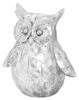 Silver Ceramic Owl Figurine Olive the Wise