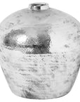 Large Reflective Silver Ceramic Vase