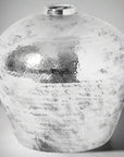 Large Reflective Silver Ceramic Vase