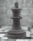 Dark Grey Ceramic King Chess Sculpture