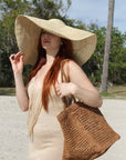 Beach Tote Bag in Natural Weave