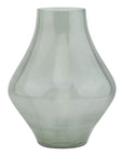 Sage Green Glass Vase with Rounded Sculptural Shape