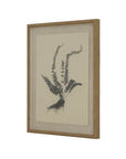 Botanical Spleenwort Art | Linen & Beaded Frame | Flora & Fauna