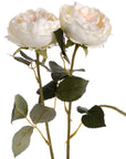Lifelike white artificial Austin rose with blush center, realistic plastic petals, 25-inch stem for elegant decor by sostter at brixbailey.com