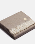 Natural Alpaca Wool Throw Classic Fishbone