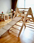 Montessori Climbing Set (3 Pieces)| Pikler Triangle, Climbing Arch & Ramp-5
