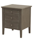 Three Drawer Bedside Table in Distressed Grey
