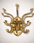 Metal Swivel Coat Rack | 5 Hook Wall Hanger | Solid Brass, Black or Chrome