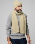 Natural Baby Alpaca and Merino Wool Light Fisherman's Rib Scarf