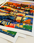 Premium Bath Skyline Giclee Print, Luxury A2 Landscape Art, Hand Signed Autumn Golden Hour View, Framed or Unframed Options by Michael Sutherland Art at brixbailey.com