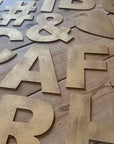 Gold Fat Font Metal Alphabet Letters – 5” or 12” Decorative Lettering A–Z