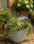 Vintage Galvanised Metal Bath Tub Garden Planter Vintage Rustic Display
