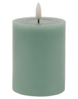 Sage Green Melt Effect LED Candle with Real Wax