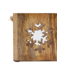 Natural Wood Snowflake Tealight Holder