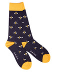 Navy Bumblebee Bamboo Socks (Comfort Cuff)