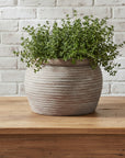 Ceramic Rustic Browns Ribbed Planter