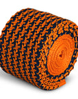 navy and orange dogtooth design knitted tie