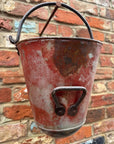 Vintage Galvanised Hanging Fire Bucket Basket / Plant Pot / Planter Pail C