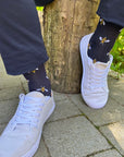Navy Bumblebee Bamboo Socks